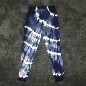 Blue tie dye jogger pants
